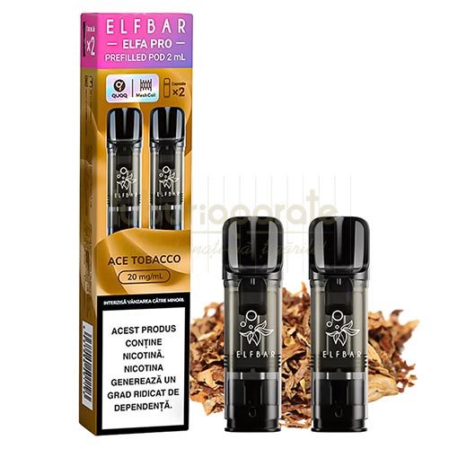Elf Bar Elfa PRO Ace Tobacco (2 capsule) Pachet cu 2 capsule pentru Elf Bar Pro cu aroma Ace Tobacco