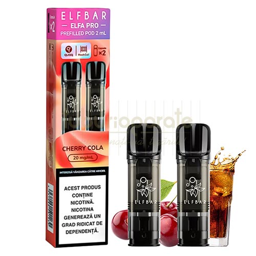 Elf Bar ELFA Pro Cherry Cola (2 capsule) Capsule de unica folosinta cu 600 pufuri Elf Bar ELFA Pro Cherry Cola cu nicotina