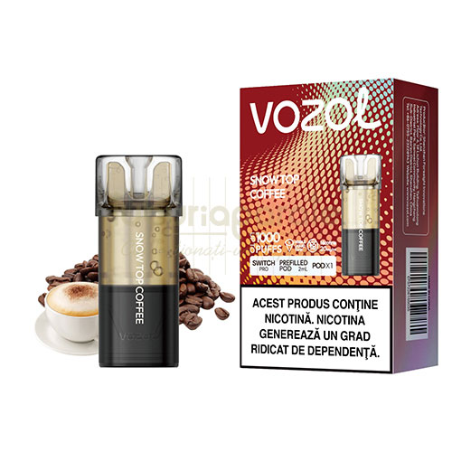 Cartus Vozol Switch Pro Snow Top Coffee (1 capsula) Pachet cu un cartus Vozol Swich Pro Snow Top Coffee cu 20 mg/ml concentratie de nicotina