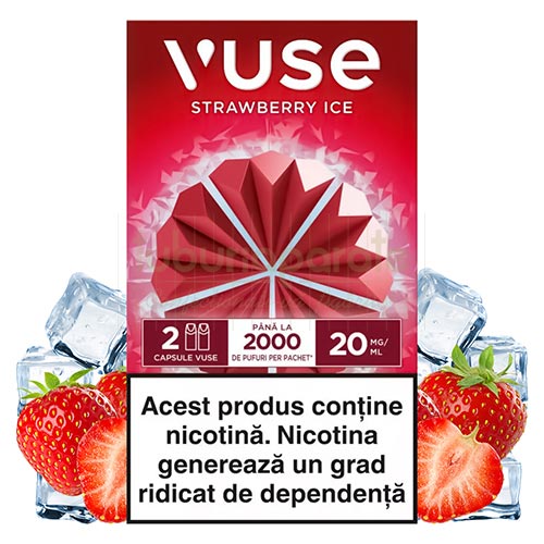 Capsule Vuse Strawberry Ice 20MG (2 capsule) 2 capsule de unica folosinta Vuse Strawberry Ice cu 20 mg nicotina cu ice effect