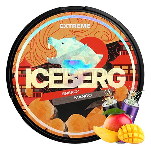 Pouch nicotina Iceberg Energy Mango (16,8 mg/pouch) Pouch-uri Iceberg Energy Mango cu nicotina de 16,8 mg/pouch cu aroma de mango si energizant