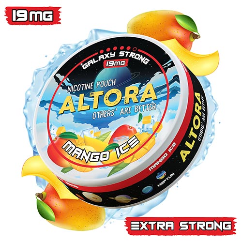 Pouch nicotina Altora Mango Ice Galaxy Strong (19 mg/pouch) Cutie cu 20 de pouch-uri cu nicotina 19 mg/pouch cu aroma de mango si gheata racoritoare Altora Mango Ice Galaxy Strong