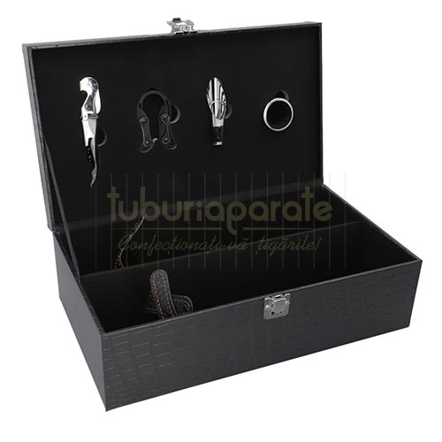 Set Vin DM10 Black (2 sticle) Set cadou pentru vin cu toate accesoriile necesare incluse DM10 Black