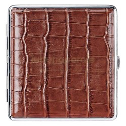 Tabachere tigari, Tabachera Tigari Angel 81 Brown Crocodile (piele naturala), TuburiAparate.ro