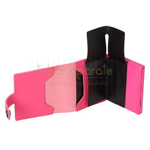Tabachera Tigari Angel 82 Full Pink cu portofel Tabachera pentru tigari Angel 82 Full Pink cu portofel de culoare roz