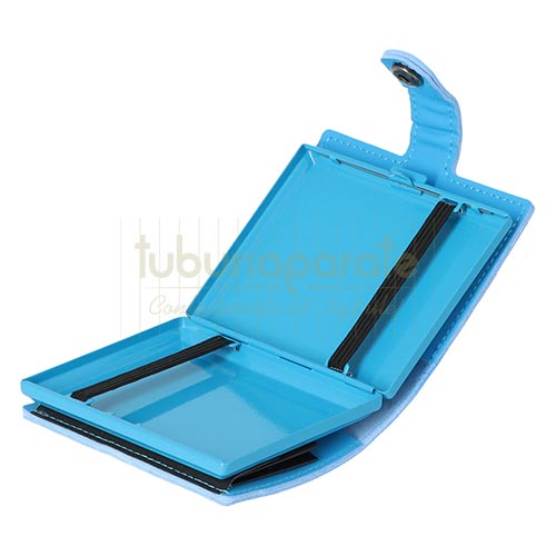 Tabachera Tigari Angel 83 Full Blue cu portofel Tabachera cu portofel Angel 83 Full Blue cu capacitate de 18 tigari