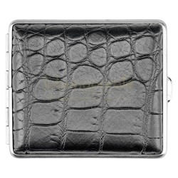 Tabachere tigari, 605618 Tabachera Tigari Von Hofe Black Leather, TuburiAparate.ro