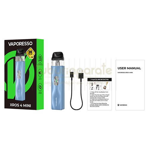 Tigara electronica Vaporesso XROS 4 Mini Black Kit tigara electronica Vaporesso XROS 4 Mini Black cu accesoriile necesare pentru folosinta