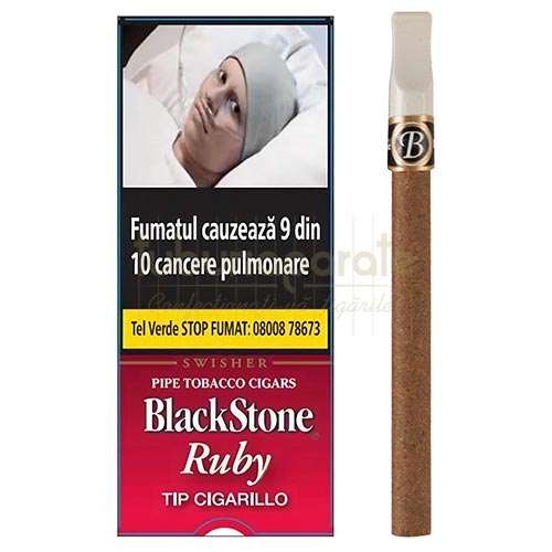 Tigari de Foi Black Stone Ruby Tip 26g (cirese) 5 Tigari de foi aromate cu mustiuc marca Black Stone Ruby Tip 26g (cirese) 5