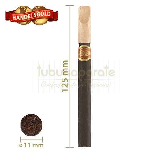 Tigari de foi Handelsgold Wood Tip Blue 26g (ciocolata) 5 Tigari de foi cu mustiuc din lemn cu aroma de ciocolata Handelsgold Wood Tip Blue 26g