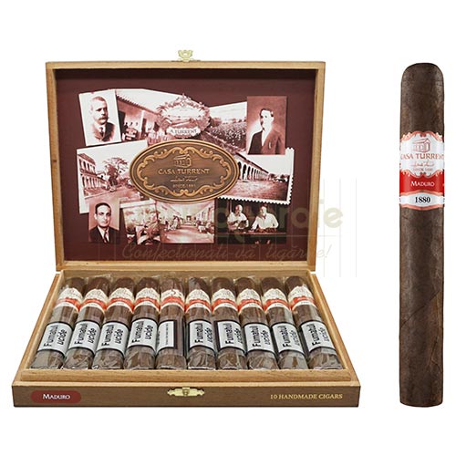 Trabucuri Casa Turrent 1880 Collection Maduro (10) Cutie de lemn cu 10 trabucuri mexicane de vanzare de tarie tare Casa Turrent 1880 Collection Maduro
