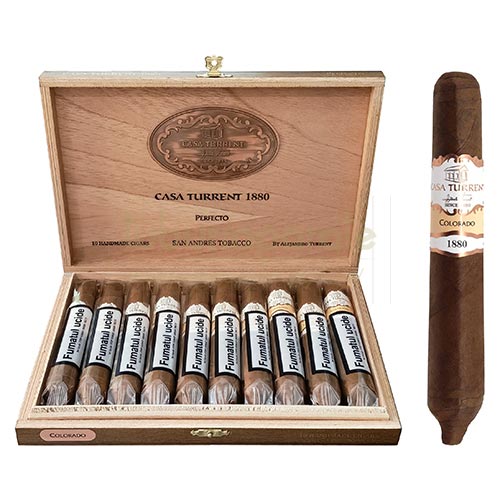 Trabucuri Casa Turrent 1880 Colorado Perfecto (10) Cutie din lemn cu 10 trabucuri Casa Turrent 1880 Colorado Perfecto cu lungimea de 138 mm