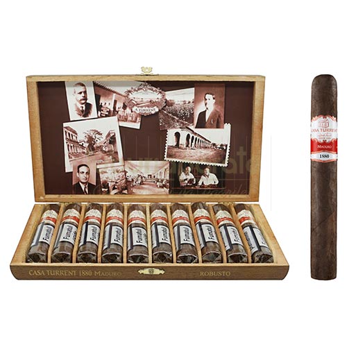 Trabucuri Casa Turrent 1880 Maduro Robusto (10) Cutie din lemn cu 10 trabucuri mexicane Casa Turrent 1880 Maduro Robusto