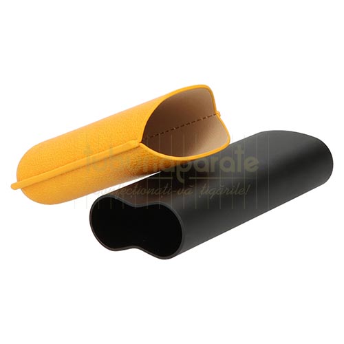 812036 Etui trabucuri Angelo Yellow Etui pentru trabucuri Angelo Yellow din piele ecologica si aluminiu