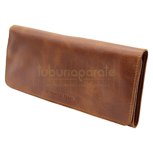 Etui pentru 2 trabucuri Crown & Tiger (piele naturala) Etui din piele naturala pentru 2 trabucuri Crown & Tiger confectionat manual