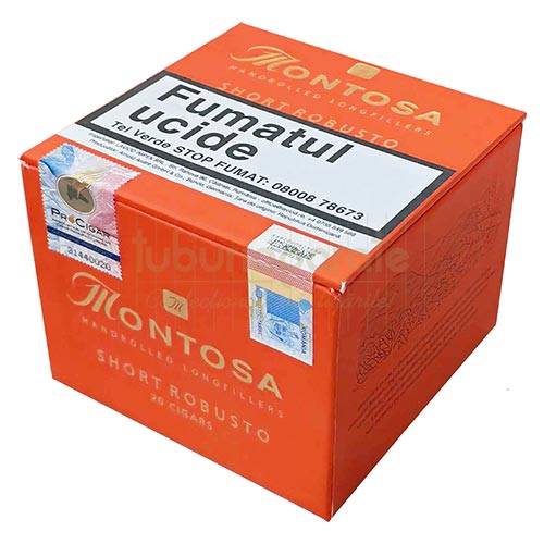 Trabucuri Montosa Short Robusto (20) Cutie cu 20 trabucuri Montosa Short Robusto de tarie medie cu lungimea de 101 mm