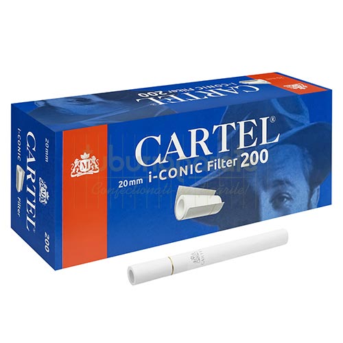 Tuburi tigari Cartel I-Conic Long (20 mm) 200 Cutie cu 200 tuburi tigari Cartel I-Conic Long cu filtru de 20 mm