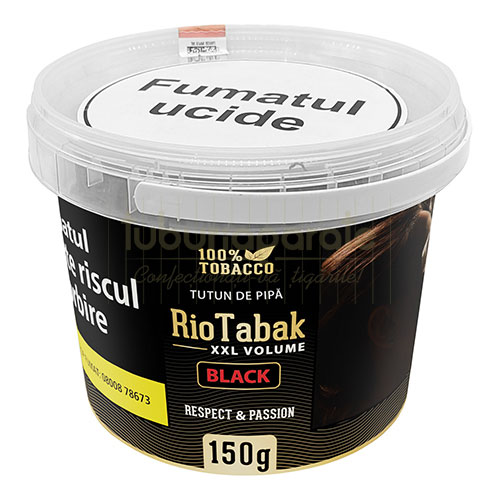 Tutun RioTabak Black XXL (classic) 150g - pipa Galeata cu 150g tutun pentru pipa marca RioTabak Black XXL cu aroma classica de tarie medie spre tare