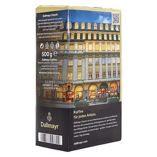 Cafea macinata Dallmayr Classic (500g) Pachet cu 500g cafea macinata Dallmayr Classic cu aroma naturala
