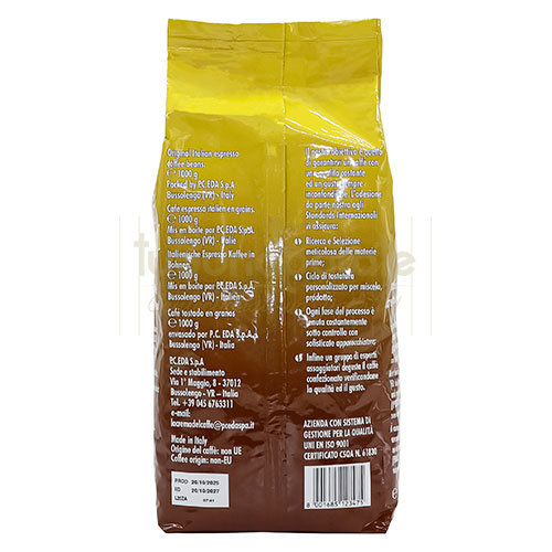 Cafea boabe Pellini Crema Del Caffe Gusto Oro (1 kg) Cafea boabe in pachet de 1 kg marca Pellini Crema Del Caffe Gusto Oro de tip Arabica si Robusta