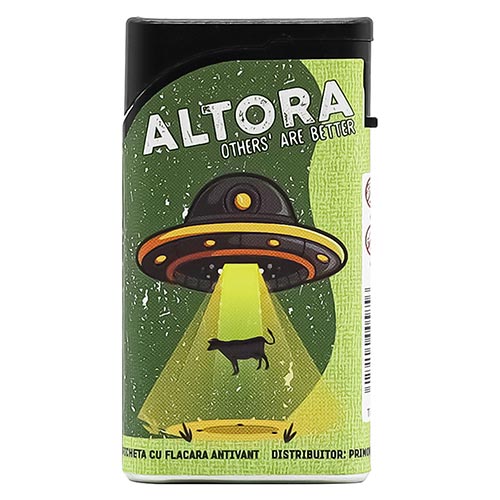 Bricheta Antivant Altora Alien Invasion Jet Bricheta reincarcabila cu flacara antivant Altora Alien Invasion Jet cu carcasa metalica