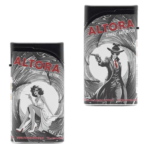 Bricheta Antivant Altora Film Noir Jet Bricheta cu flacara antivant Altora Film Noir cu 1 jet reincarcabila cu gaz