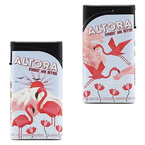 Bricheta Antivant Altora Flamingo Lily Jet Bricheta din plastic cu carcasa metalica marca Altora Flamingo Lily Jet cu flacara antivant