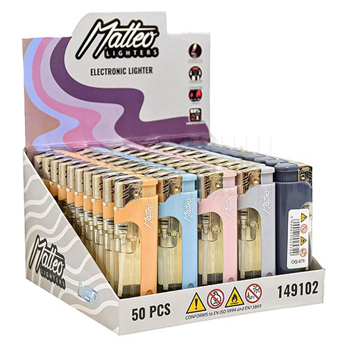 Bricheta Matteo 44 Led Pastel Bricheta reincarcabila cu gaz Matteo 44 Led Pastel cu led integrat