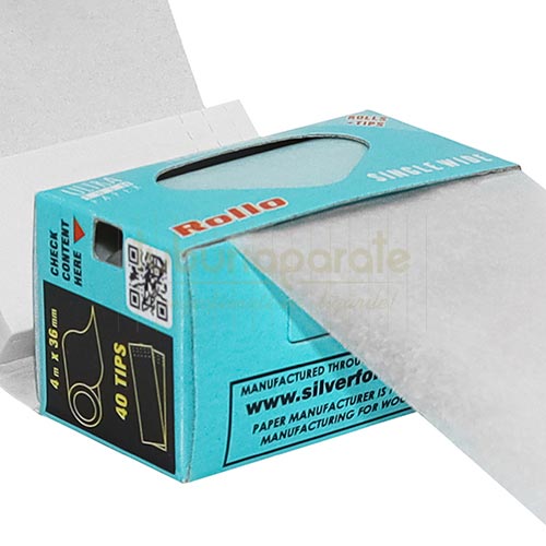 Foite Rollo Illusion Single Wide Rola + Filtre Carton (4 m) Foite la rola pentru rulat Rollo Illusion Single Wide cu 40 Filtre Carton incluse