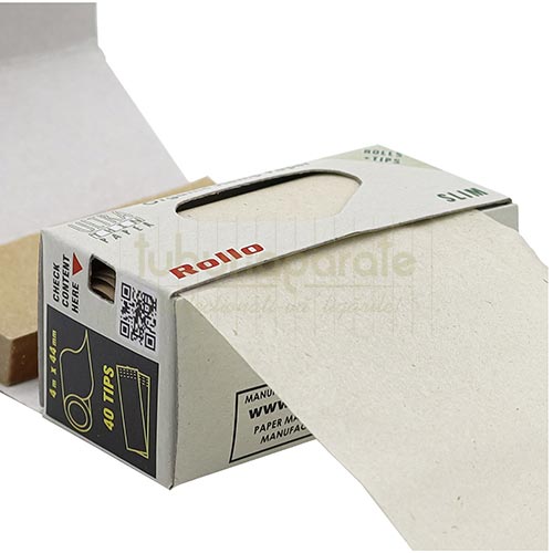 Foite pentru rulat tutun Rollo Slim Organic Rola de 4 m + 40 bucati Filter Tips