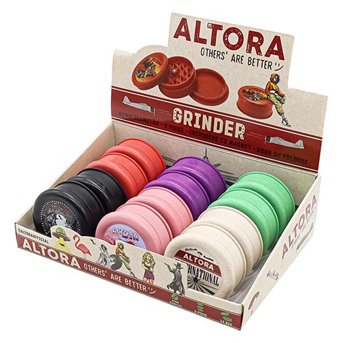 Grinder Altora Fake 62 MM (3 parti) Grinder tutun Altora Fake cu diametru de 62 mm din hemp si plastic