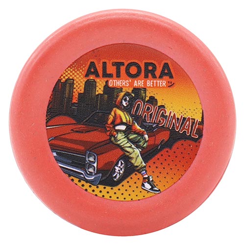 Grinder Altora Original 62 MM (3 parti) Grinder pentru tutun Altora Original de culoare rosu cu model print cu diametru de 62 mm