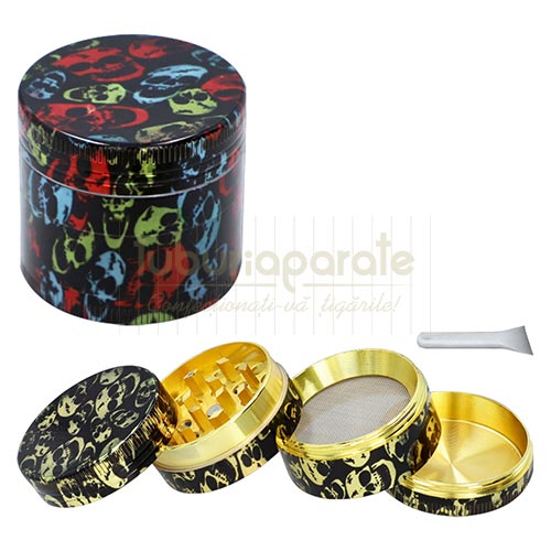 Grinder DM 17 Colored Skull Grinder DM 17 Colored Skull din 4 bucati confectionate din metal