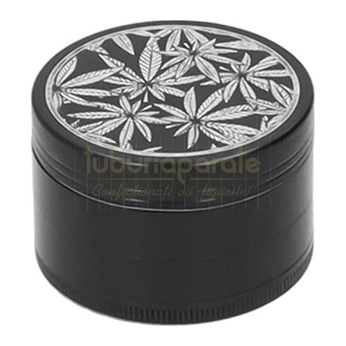 Grinder Dreamliner 22 Leaf Grinder metalic cu 4 parti Dreamliner 22 Leaf de culoare negru