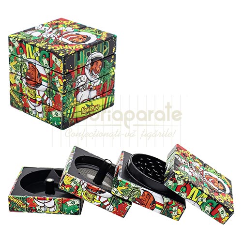 Grinder Dreamliner 82 Rasta Grinder metalic Dreamliner 82 Rasta in forma de cub rubic