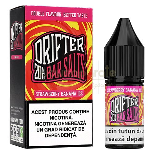 Lichid Drifter Strawberry Banana Ice 10 ml (20mg/ml) Sticluta cu 10 ml lichid Drifter Strawberry Banana Ice cu compozitie 50PG 50VG