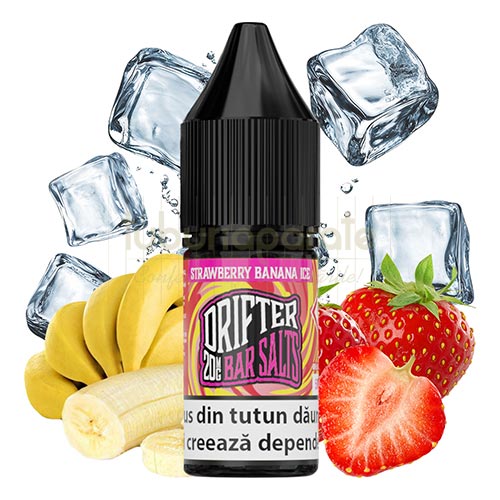 Lichid Drifter Strawberry Banana Ice 10 ml (20mg/ml) Sticluta cu 10 ml lichid Drifter Strawberry Banana Ice cu compozitie 50PG 50VG