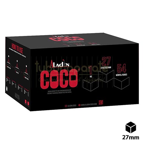 Carbuni narghilea Aladin Coco 27MM (1 KG) Carbuni pentru narghilea din nuca de cocos Aladin Coco 1 KG cu dimensiunile de 27 mm