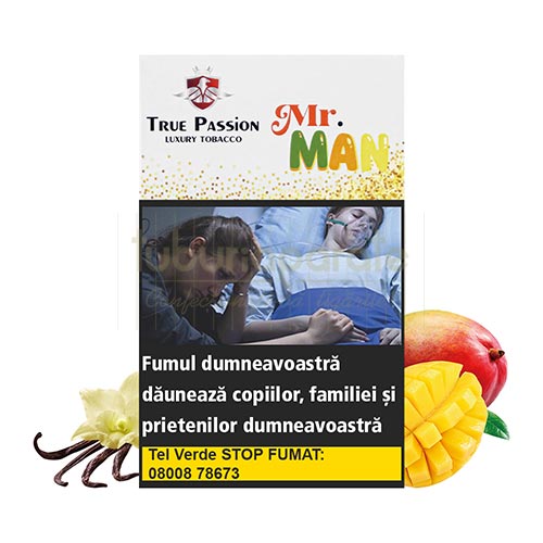 Tutun Narghilea True Passion Mr. Man (Mango, vanilie) 50g Tutun pentru narghilea True Passion Mr. Man in pachet de 50g