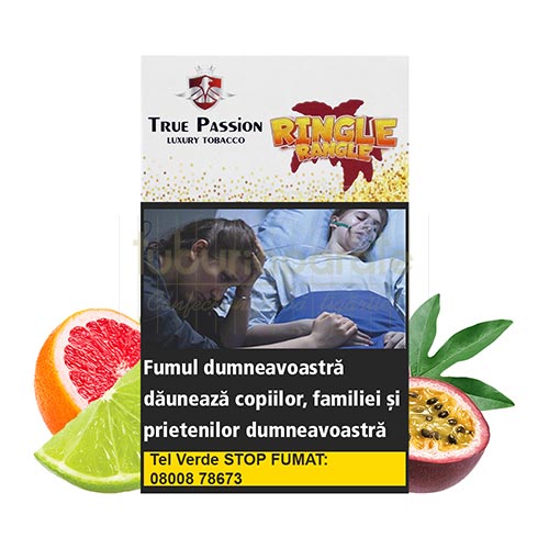 Tutun Narghilea True Passion Ringle Rangle (Grapefruit, fructul pasiunii, lime) 50g Tutun pentru narghilea True Passion Ringle Rangle in pachet de 50g