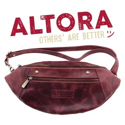 Borseta Altora Red Velvet (Piele Naturala) Roll Your Own