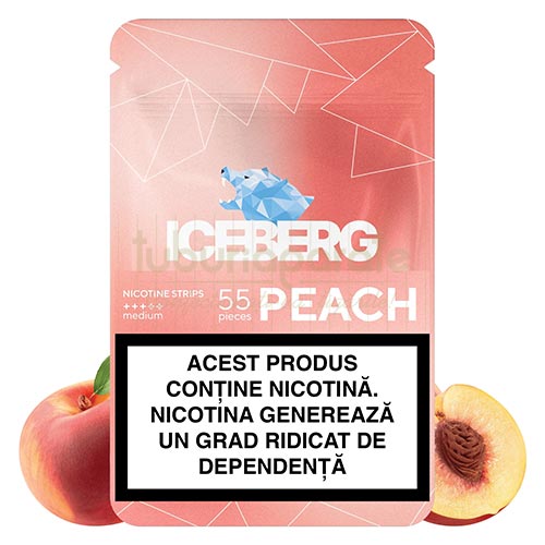 Pouch nicotina Iceberg Nicotine Cotton Strips Peach (13 mg/strip) Pachet cu 55 plicuri cu nicotina Iceberg Nicotine Cotton Strips Peach 13 mg/strip