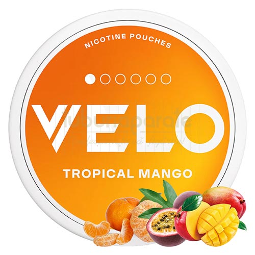 Pouch nicotina Velo Tropical Mango (4 mg/pouch) Pachet cu 15 pouch-uri cu nicotina de 4 mg Velo Tropical Mango