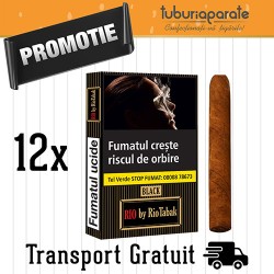 12 x Tigari de foi RIO Black by RioTabak 47.50g (5) + Transport Gratuit