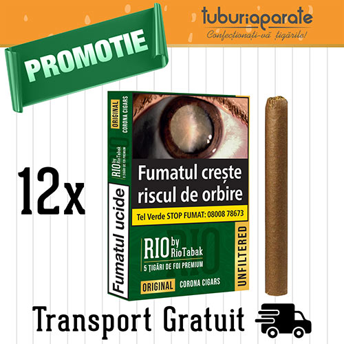 12 x Tigari de foi RIO Original 48g (5) + Transport Gratuit 12 x Tigari de foi RIO Original 48g (5) + Transport Gratuit