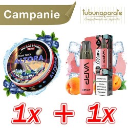 1x Pouch Altora Blueberry Ice (19mg/pouch) + 1x Vivo Nexxt Peach Ice (1000 pufuri)