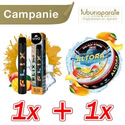 Promotii, 1x Vivo Flix Mango Ice (700 pufuri) + 1x Pouch Altora Mango Ice (19mg/pouch), TuburiAparate.ro