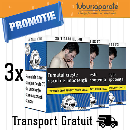 Tigari de foi Piff Puff Classic 240g + Transport Gratuit Oferta de tigari de foi Piff Puff Classic 240g + Transport Gratuit