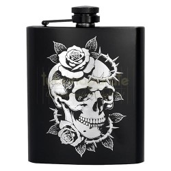 Set plosca alcool, Plosca DM 55 Skull (210ml), TuburiAparate.ro