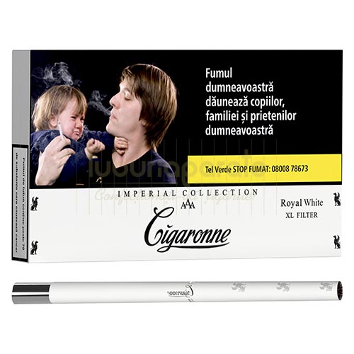 Cigaronne Royal XL Filter White (20) Pachet cu 20 tigarete cu filtru triplu marca Cigaronne Royal XL Filter White